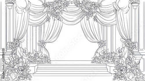 Ornate Wedding Stage Background photo