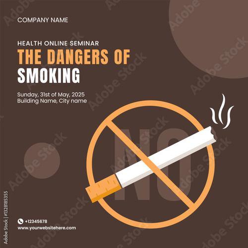 Anti-Smoking Campaign Social Media Illustration for World No Tobacco Day