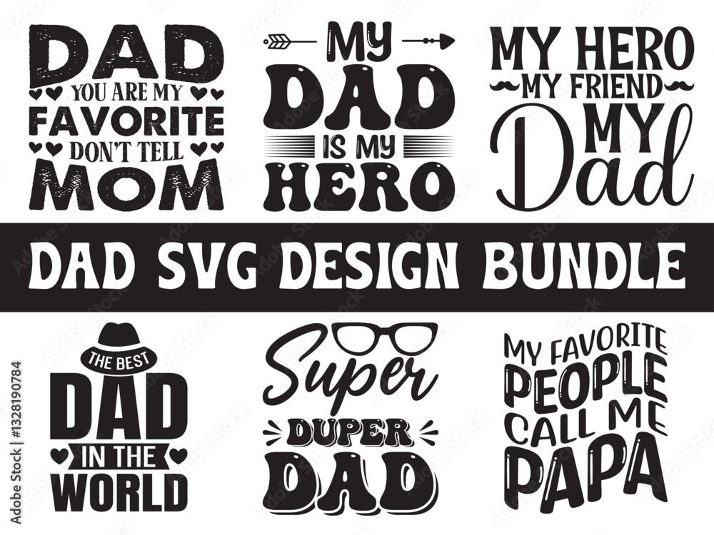 Fototapeta premium Father's Day T shirt Design Bundle