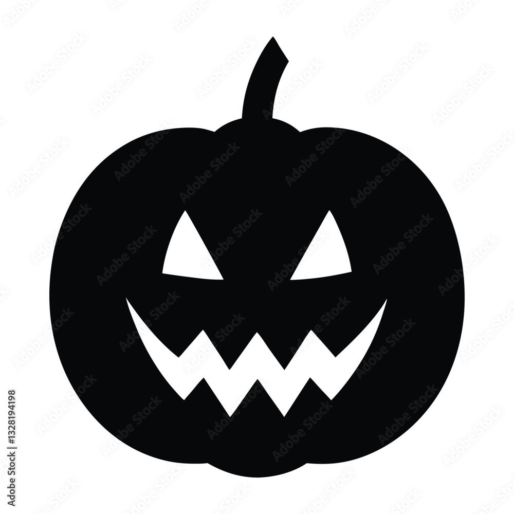 Fototapeta premium Halloween pumpkin silhouette on white background
