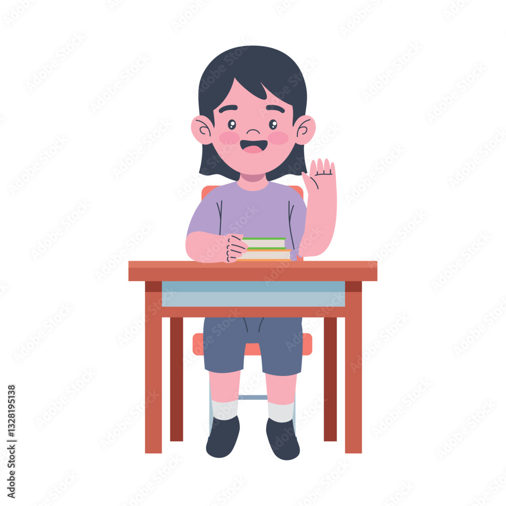 Student at Desk Writing Student at Desk Writing
