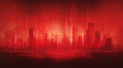 Crédence de cuisine Rouge Abstract Red Cityscape Skyline Silhouette Digital Art, Silhouette of red city towers  © MindVerse