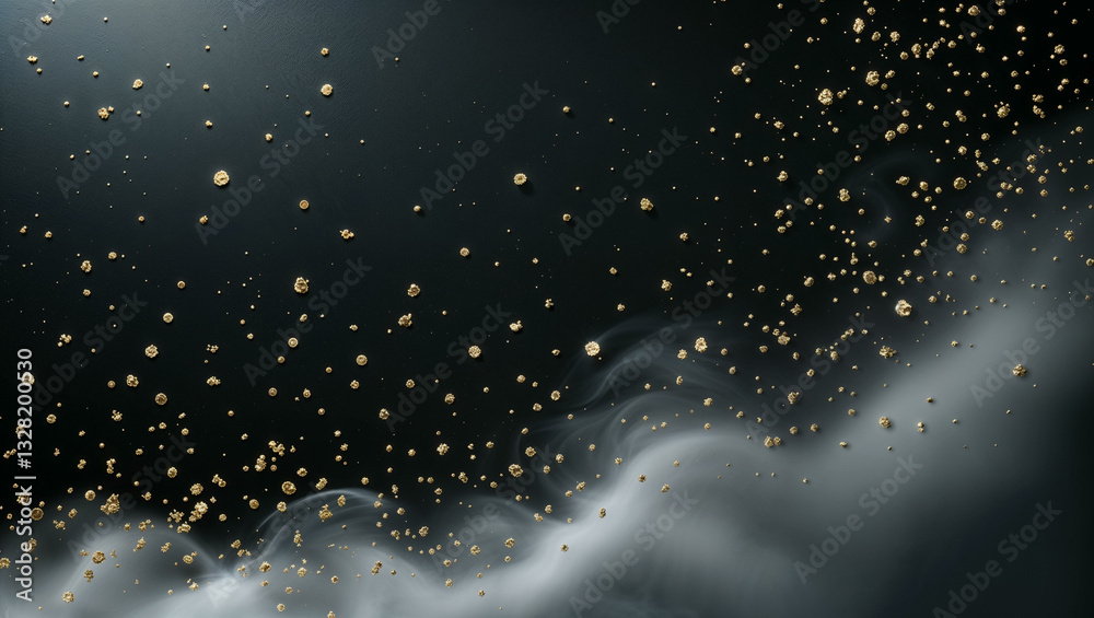 Obraz premium Matte Black with Golden Specks and Foggy Texture