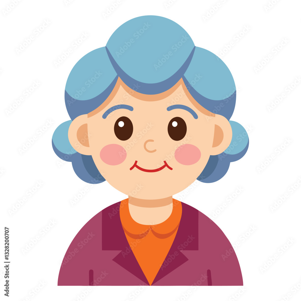 Cartoon illustration of a senior woman with glasses and a stethoscope smiling, with a fun and friendly character design Cartoon illustration of a senior woman with glasses and a stethoscope smiling, with a fun and friendly character design