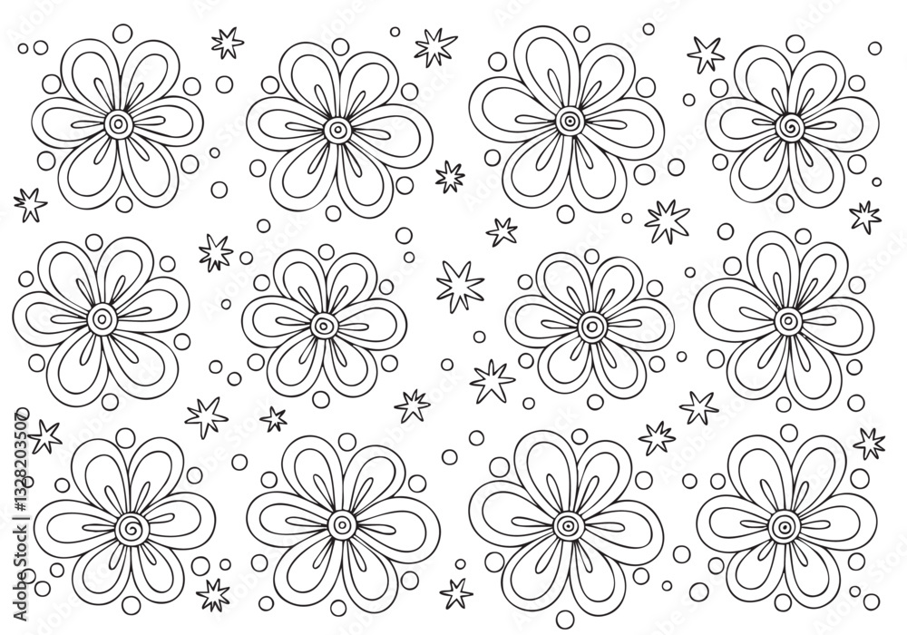 A Beautiful Flower Pattern in Full Bloom A Beautiful Flower Pattern in Full Bloom