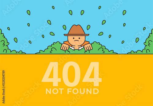 404 error page with lost explorer illustration