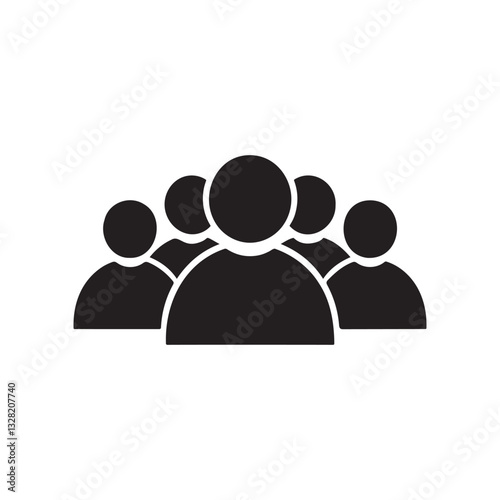 Group icon silhouette vector art.