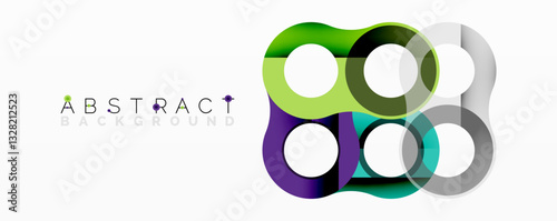 Abstract composition with intertwined circular and tubular forms creating fluid structure with gradients, depth, and sharp contrasts