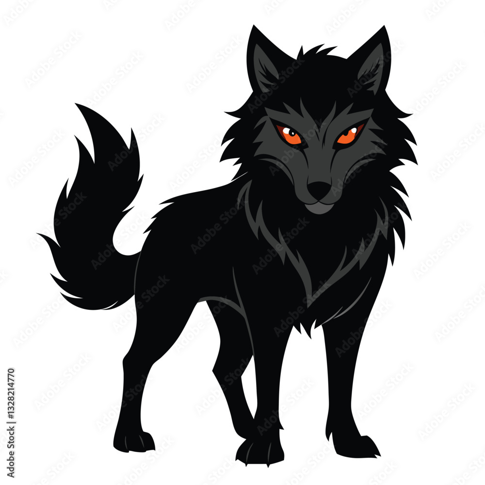 Fototapeta premium black wolf on white background