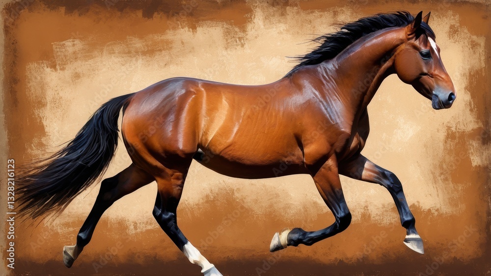 Obraz premium a magnificent horse galloping gracefully across a rich backdrop