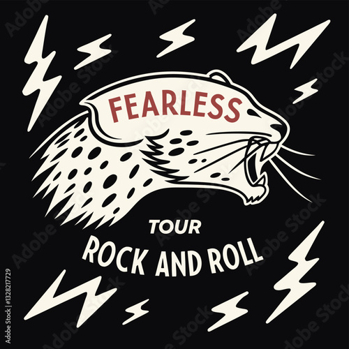 Fearless Tour Rock and Roll Eagle T-Shirt Design