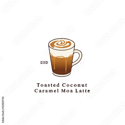 Toasted Coconut Caramel Moa Latte