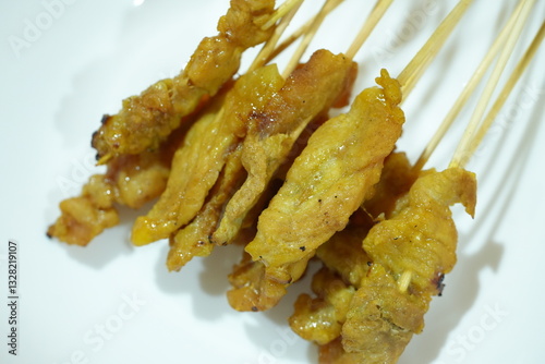 Moo satay, pork satay, thai cuisine.