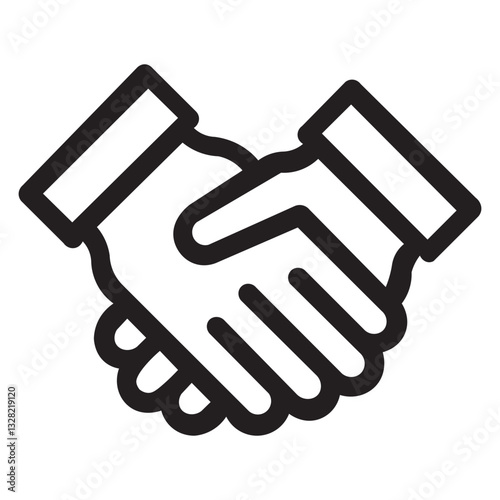 handshake vector illustration Icon Line