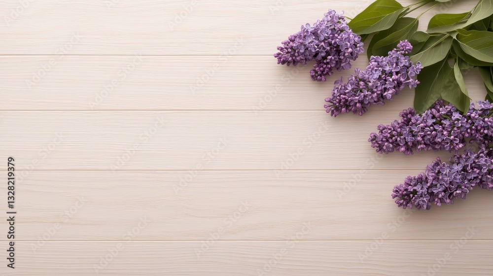 Fototapeta premium Lush lilac blooms floral arrangement indoor setting bright atmosphere close-up view