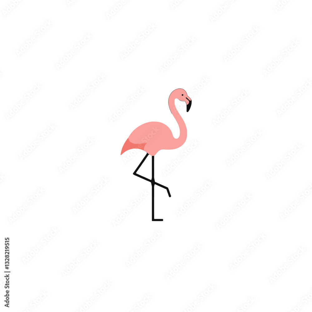Obraz premium Standing Pink Flamingo