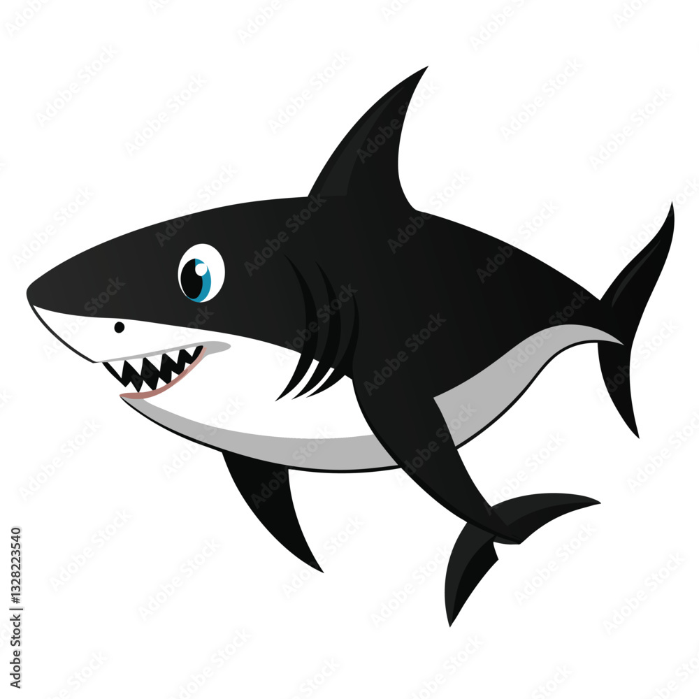 Obraz premium shark cartoon isolated on white