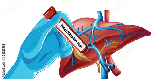 Medical Blood Test and Liver Illustration photo