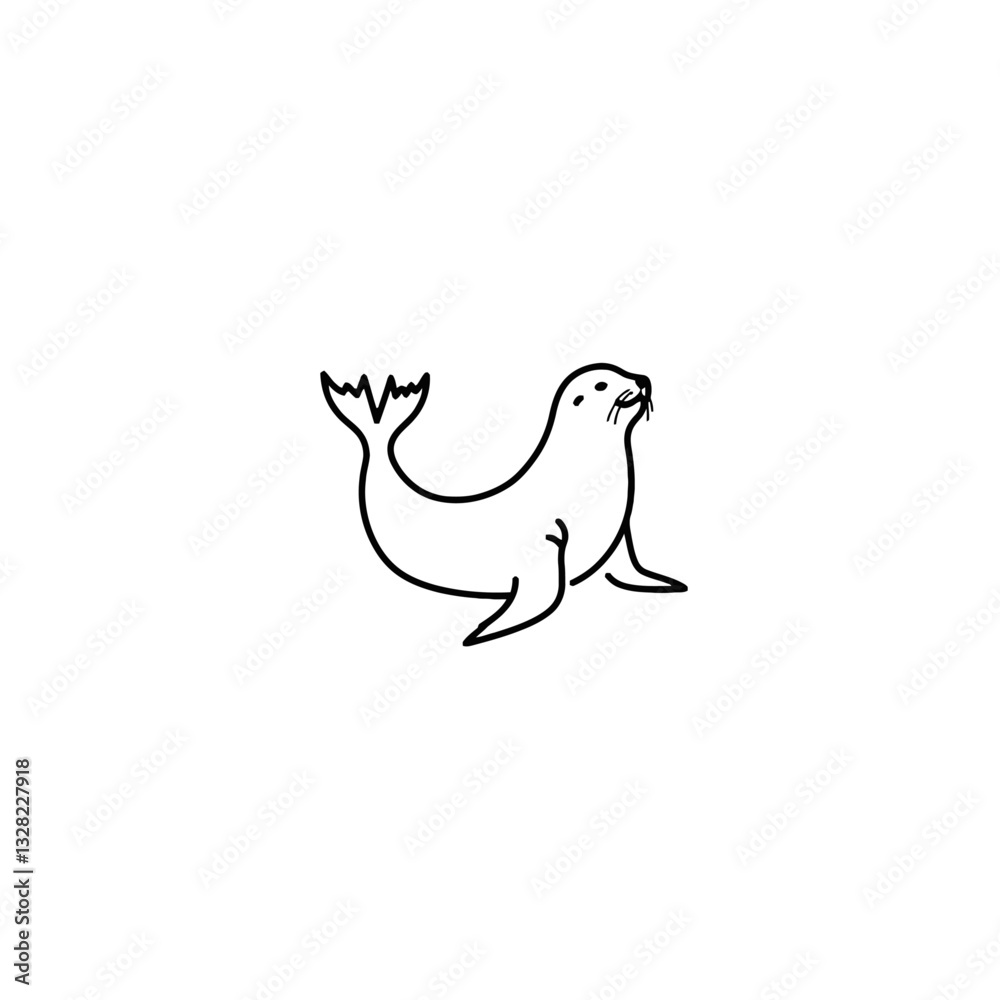 Obraz premium Seal Line Drawing