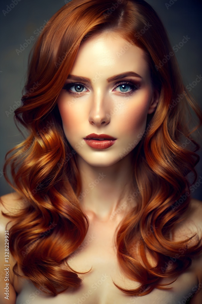 Radiant Red-Haired Woman with Soft Glow Portrait Radiant Red-Haired Woman with Soft Glow Portrait