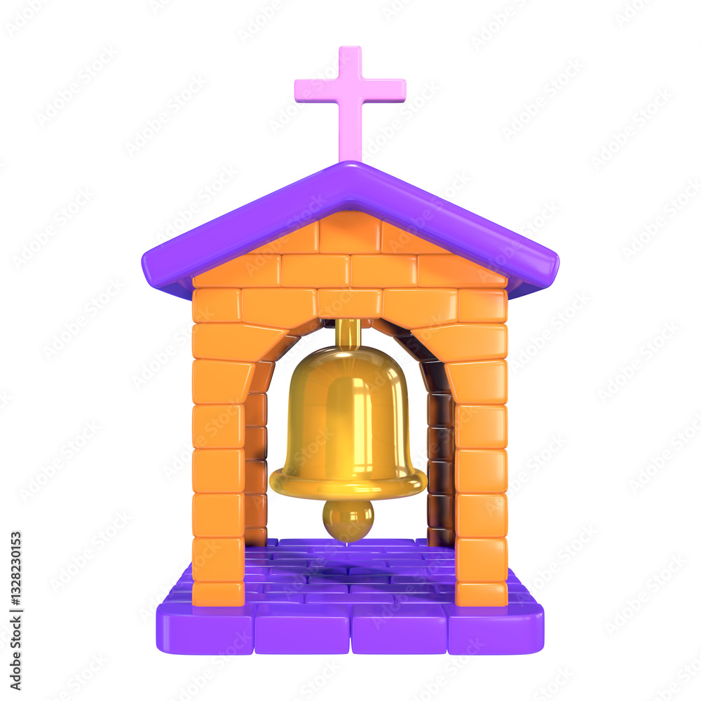 Obraz premium Bell Tower 3D Illustration Icon