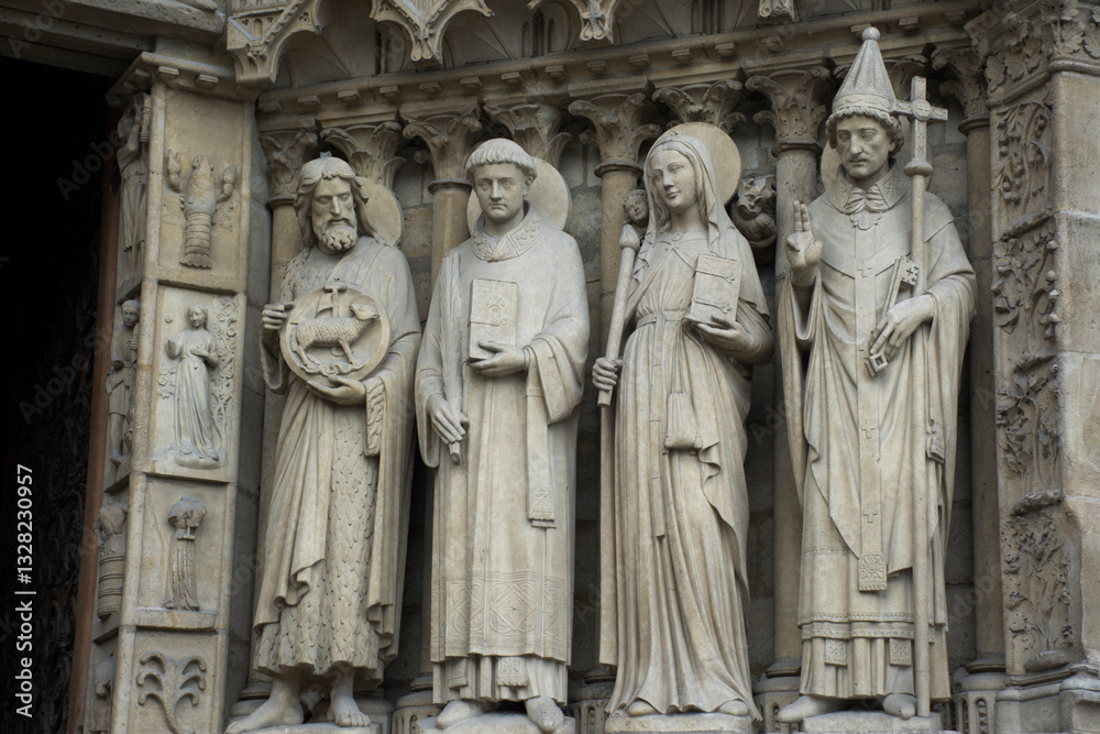 Fototapeta premium Monument of Cathedrale Notre-Dame de Paris or Our Lady of Paris at Paris, France.