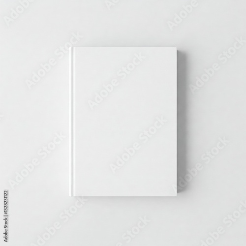 Blank hardcover book mockup. isolated on white background. Flat lay view. It can be used for promo, catalogs, brochures, magazines, etc. Ready for your design, book with white blank cover isolated.