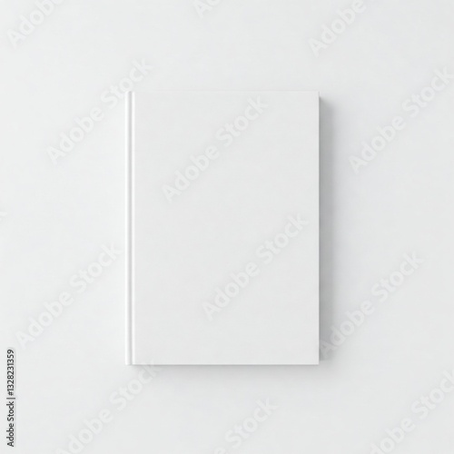 Blank hardcover book mockup. isolated on white background. Flat lay view. It can be used for promo, catalogs, brochures, magazines, etc. Ready for your design, book with white blank cover isolated.