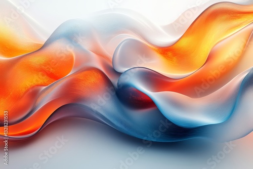 Wallpaper Mural Abstract background with colorful curves in blue and orange, light gray gradient, blurred effect, smooth lines, dynamic composition, futuristic style. Torontodigital.ca