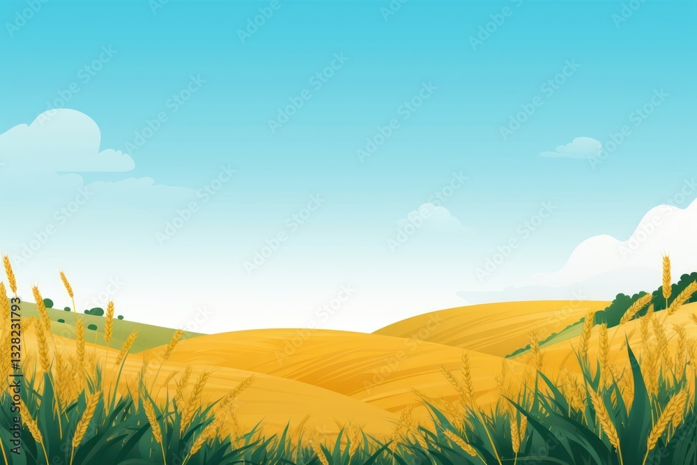 Naklejka premium Illustration of graphic background agriculture backgrounds landscape.