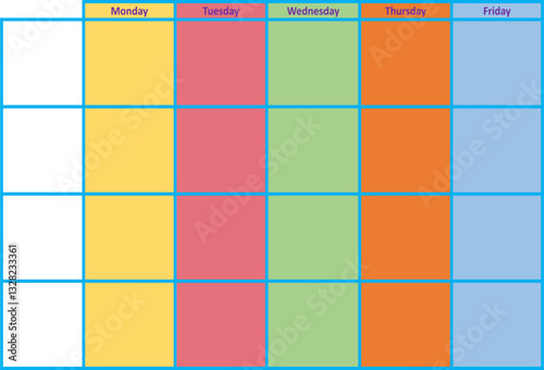 kids school day time table, sweet color table