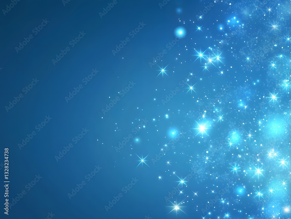 Star Bokeh Falling on Blue Background, Fantasy Wallpaper, Graphic Illustration, Generative AI Star Bokeh Falling on Blue Background, Fantasy Wallpaper, Graphic Illustration, Generative AI