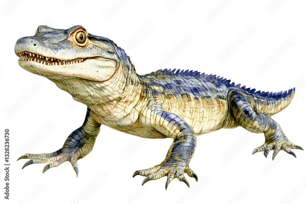 Detailed Close Up of a Young Alligator with Textured Skin and Sharp Teeth on a Transparent Background Detailed Close Up of a Young Alligator with Textured Skin and Sharp Teeth on a Transparent Background