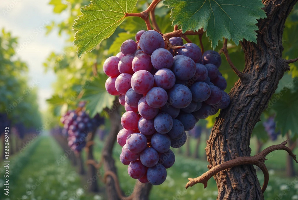 Naklejka premium grapes on vine