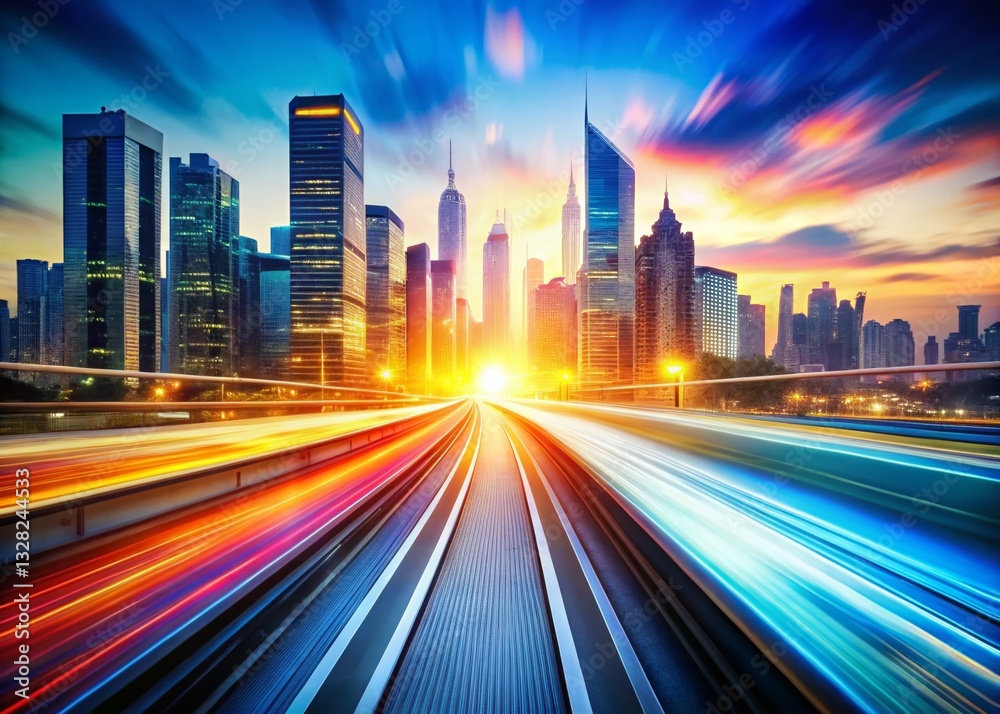 Panoramic High-Speed Blur Effect: Technology and Motion Abstract Background Panoramic High-Speed Blur Effect: Technology and Motion Abstract Background