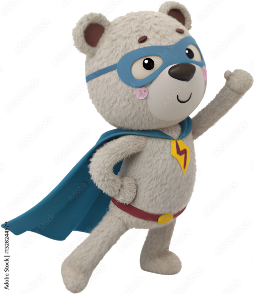 The charming teddy bear cartoon features a lovable, soft, and cuddly design, perfect for all ages. 