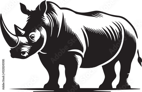 rhino vector illustration, rhino logo design, rhino vector icon, rhino silhouette vector, rhino silhouette vector black and white