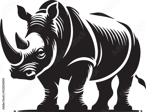 rhino vector illustration, rhino logo design, rhino vector icon, rhino silhouette vector, rhino silhouette vector black and white