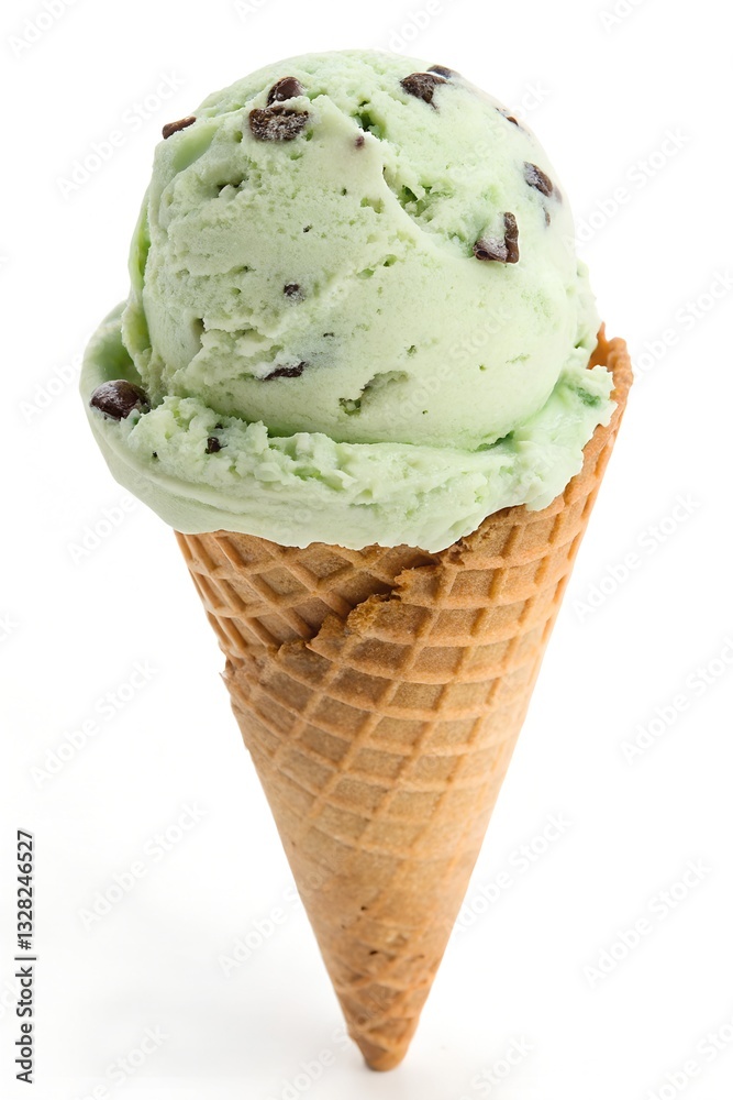 Premium Ice Cream Cone Collection on White Background Premium Ice Cream Cone Collection on White Background