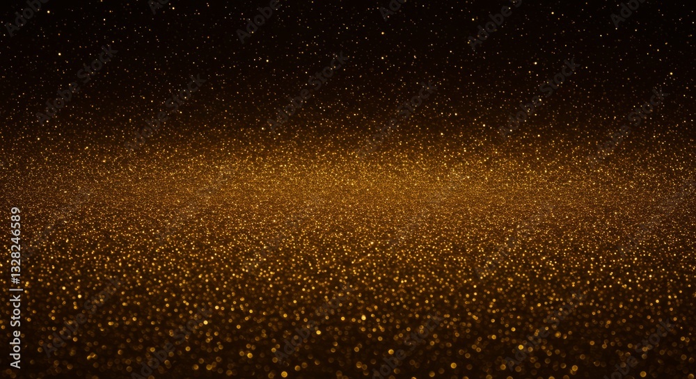 Fototapeta premium Shimmering Golden Dust in Darkness