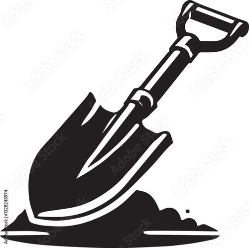 Digging Logo design, Digging vector icon, Digging silhouette vector, Digging silhouette vector black and white