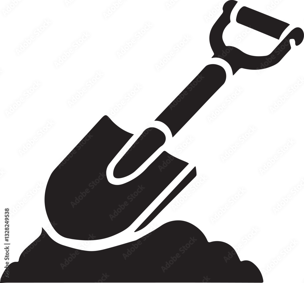 Digging Logo design, Digging vector icon, Digging silhouette vector, Digging silhouette vector black and white