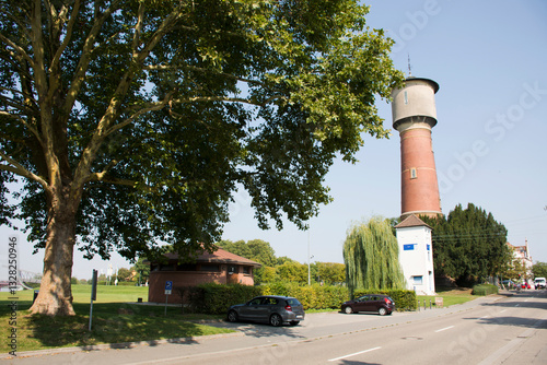 Ancient Tower of groundwater or artesian aquifer or waterworks authority for supply to people at Ladenburg town
