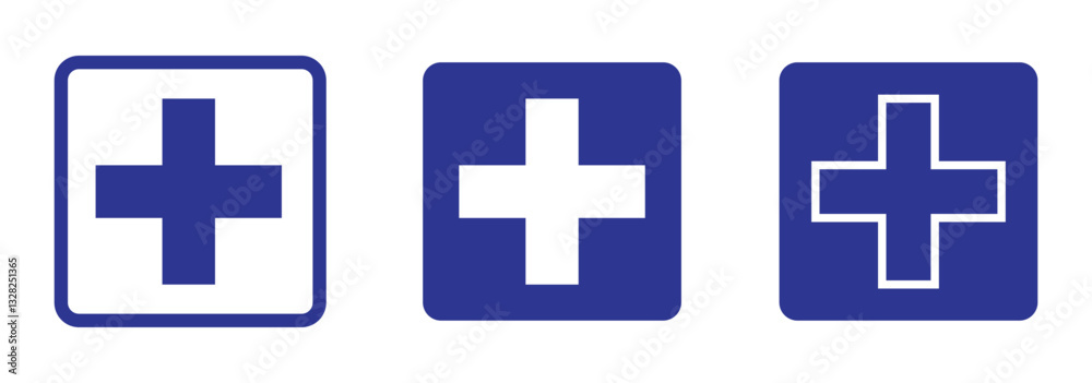 Fototapeta premium Plus Icons set. Add plus icon. Addition sign. Medical Plus icon. vector illustration eps 888.