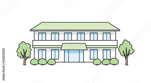 介護施設または医療施設の建物イラスト