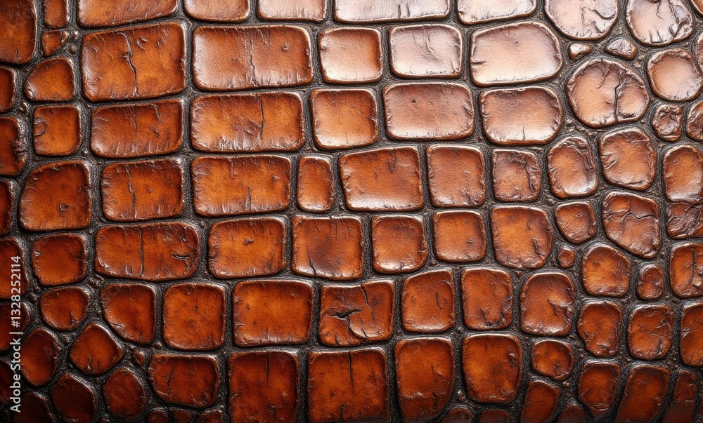 Textured brown crocodile leather surface Textured brown crocodile leather surface