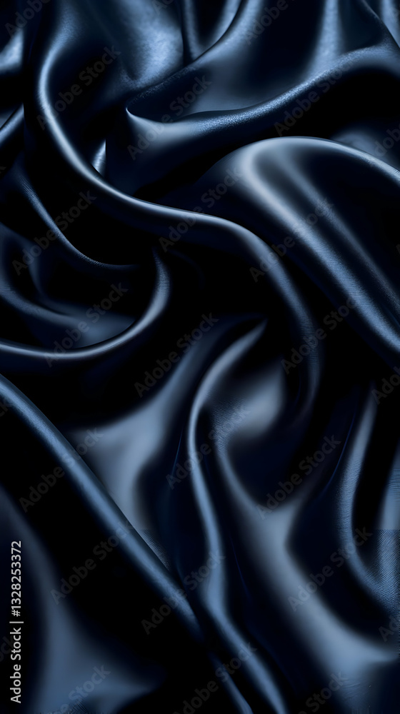 Obraz premium Dark Blue Silk Fabric Texture