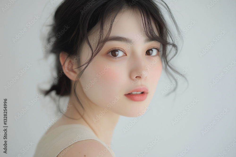 美容, 女性, スキンケア, 化粧品, ビューティー, 若い女性, 美肌, 日本人, アジア人, フェイシャル, メイク, 美容液, 保湿, クリーム, マスク, エイジングケア, 美容医療, エステ, 美容クリニック, 肌ケア, ナチュラルメイク, 透明感, ツヤ肌, モデル, 笑顔, ポートレート, クローズアップ, リラックス, 癒し, 健康的, 美白, コラーゲン, ヒアルロン酸, アンチ