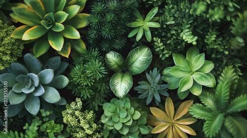 Obraz na płótnie captivating close up unveils vibrant tapestry of various plants basking in sunlight, exuding freshness and natural beauty w salonie