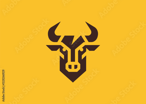 Geometric Bull Head Logo – A structured bull head design, representing power, determination, and resilience.